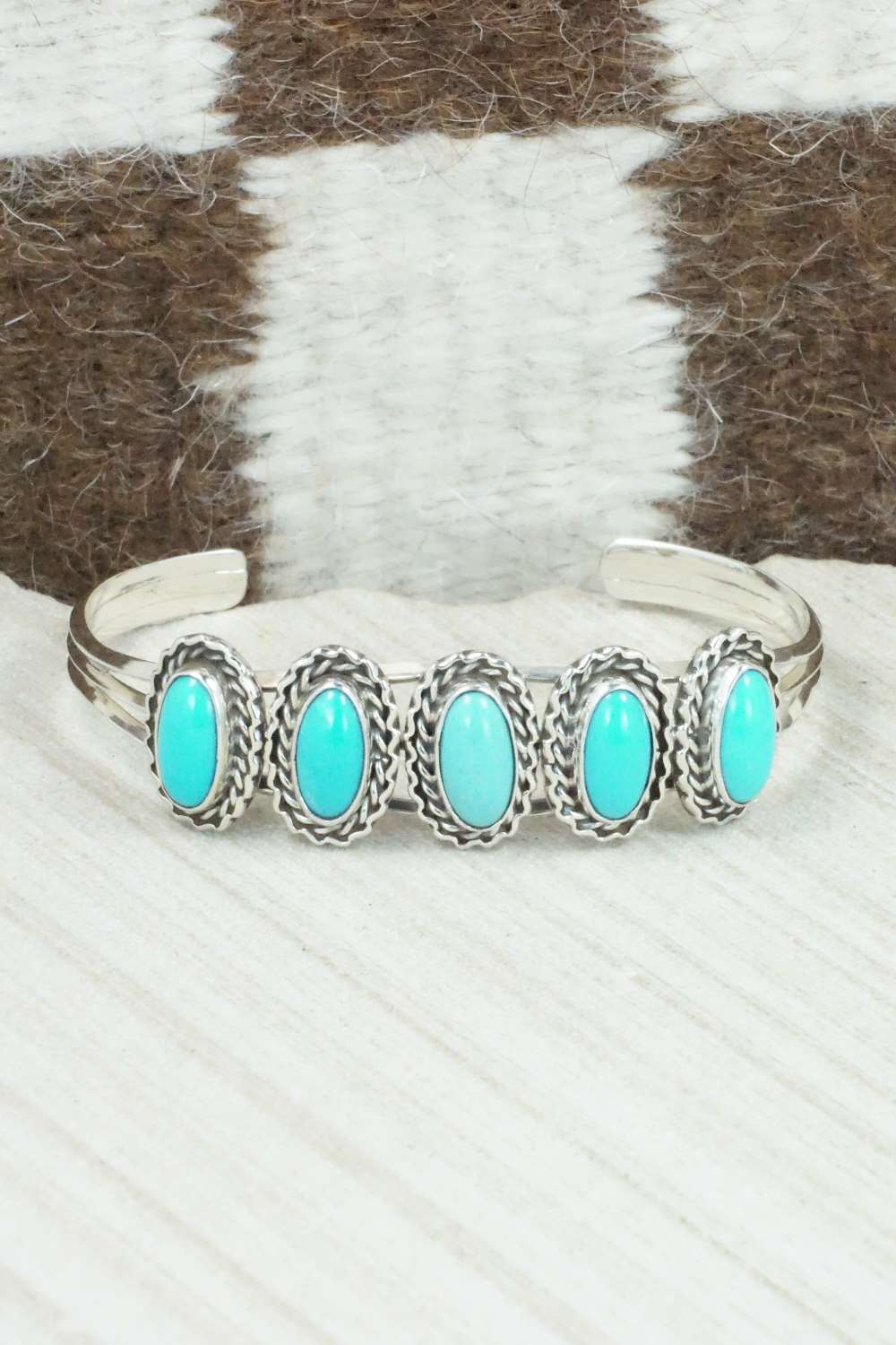 Turquoise & Sterling Silver Bracelet - Navajo