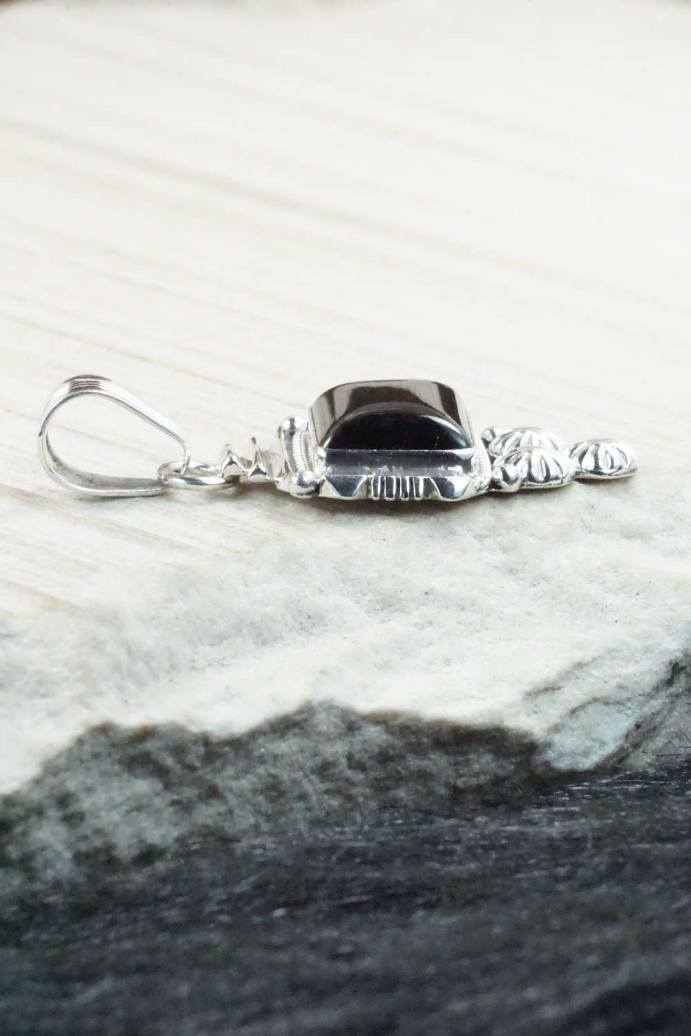 Onyx & Sterling Silver Pendant - Daniel Benally