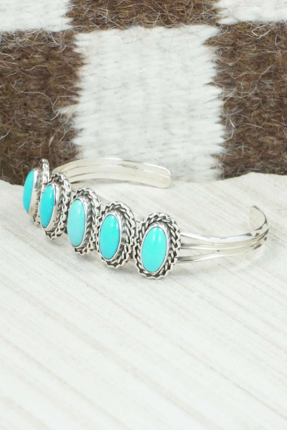 Turquoise & Sterling Silver Bracelet - Navajo