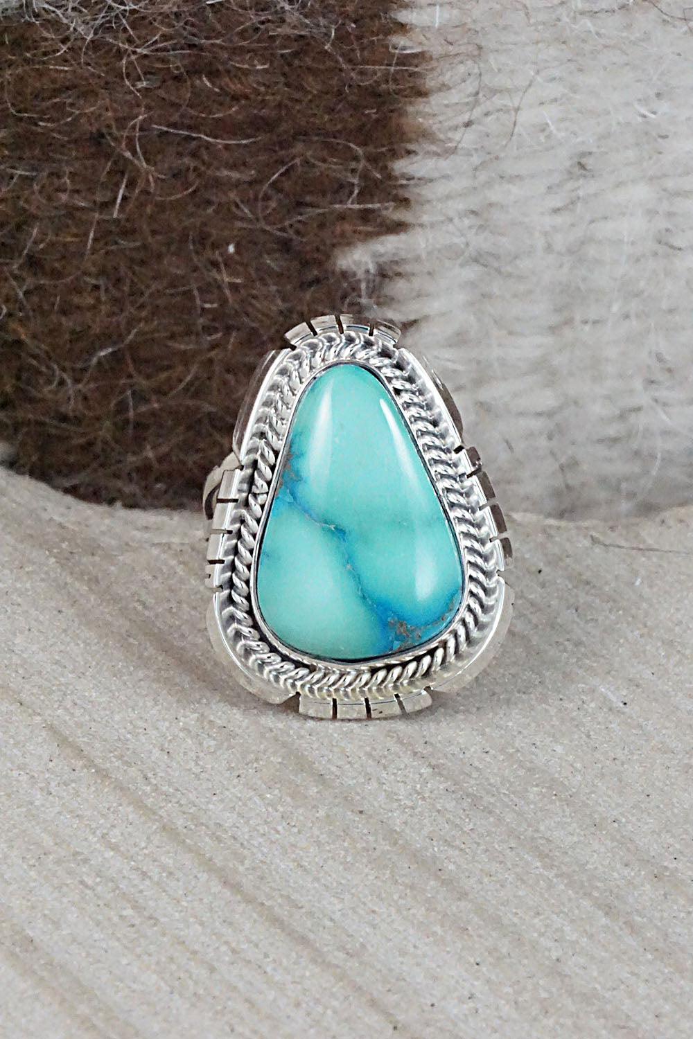 Turquoise & Sterling Silver Ring - Samuel Yellowhair - Size 5.5