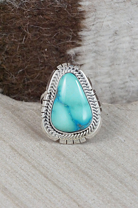 Turquoise & Sterling Silver Ring - Samuel Yellowhair - Size 5.5