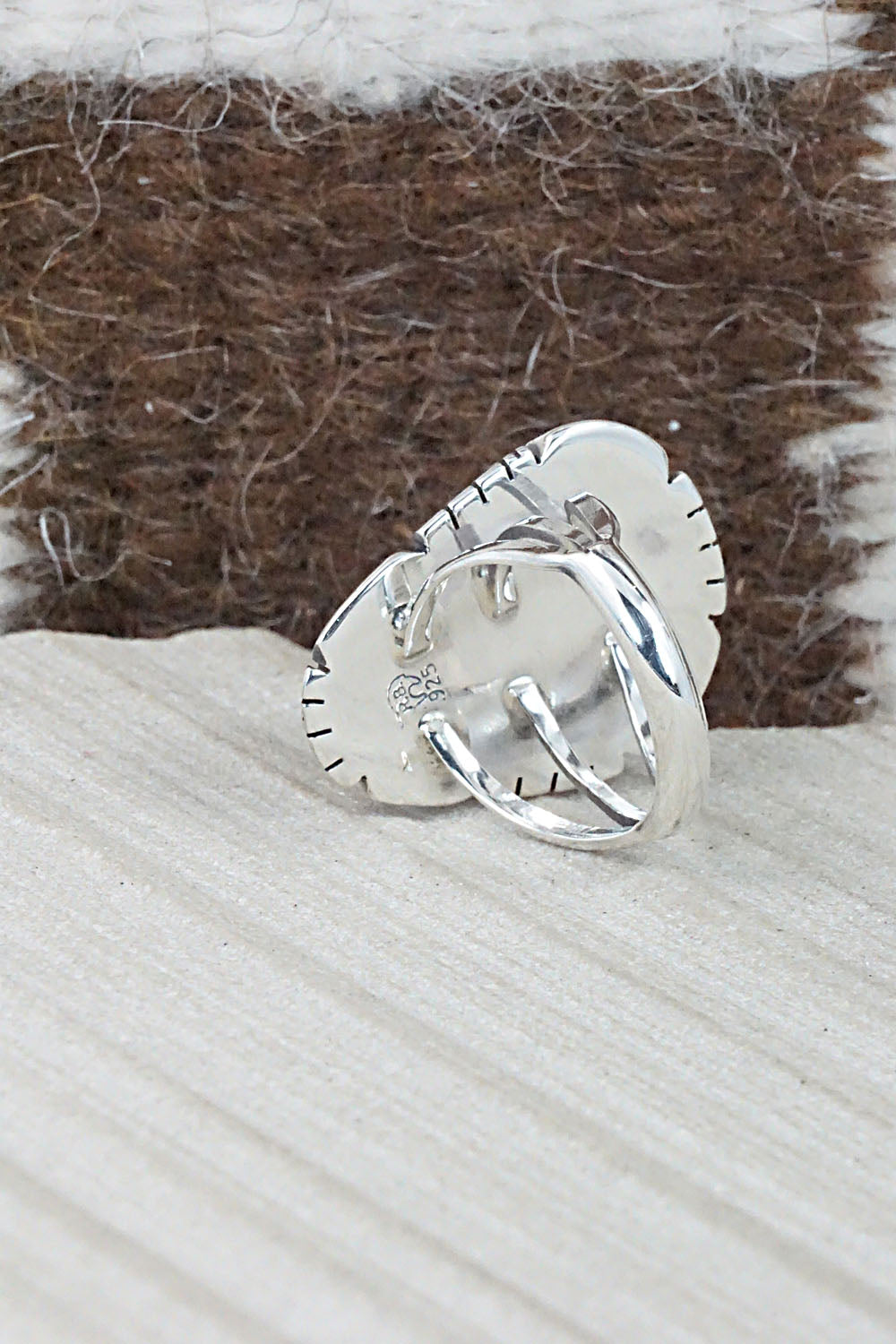 Turquoise & Sterling Silver Ring - Samuel Yellowhair - Size 5.5