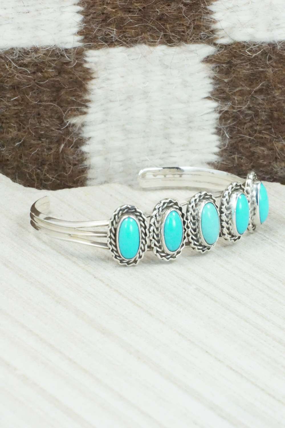 Turquoise & Sterling Silver Bracelet - Navajo