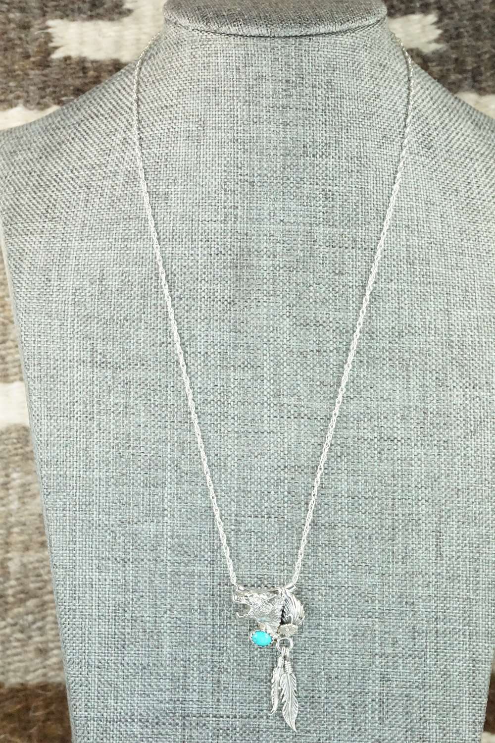 Turquoise & Sterling Silver Necklace - Lee Shorty