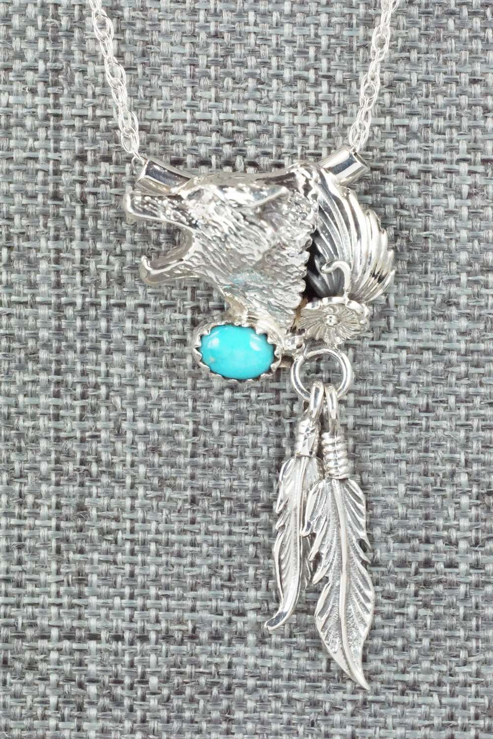 Turquoise & Sterling Silver Necklace - Lee Shorty
