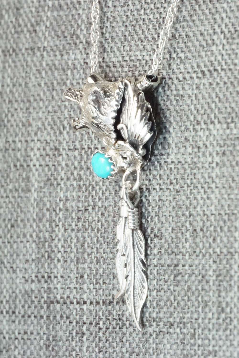 Turquoise & Sterling Silver Necklace - Lee Shorty