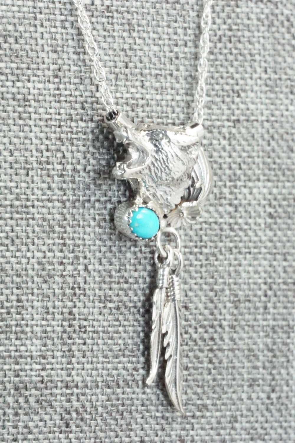 Turquoise & Sterling Silver Necklace - Lee Shorty