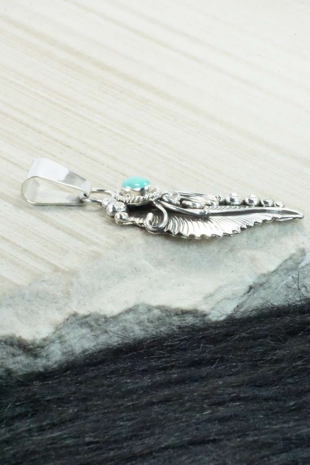 Turquoise & Sterling Silver Pendant - Navajo
