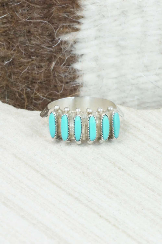 Turquoise & Sterling Silver Ring - Janice Paloma - Size 7.25