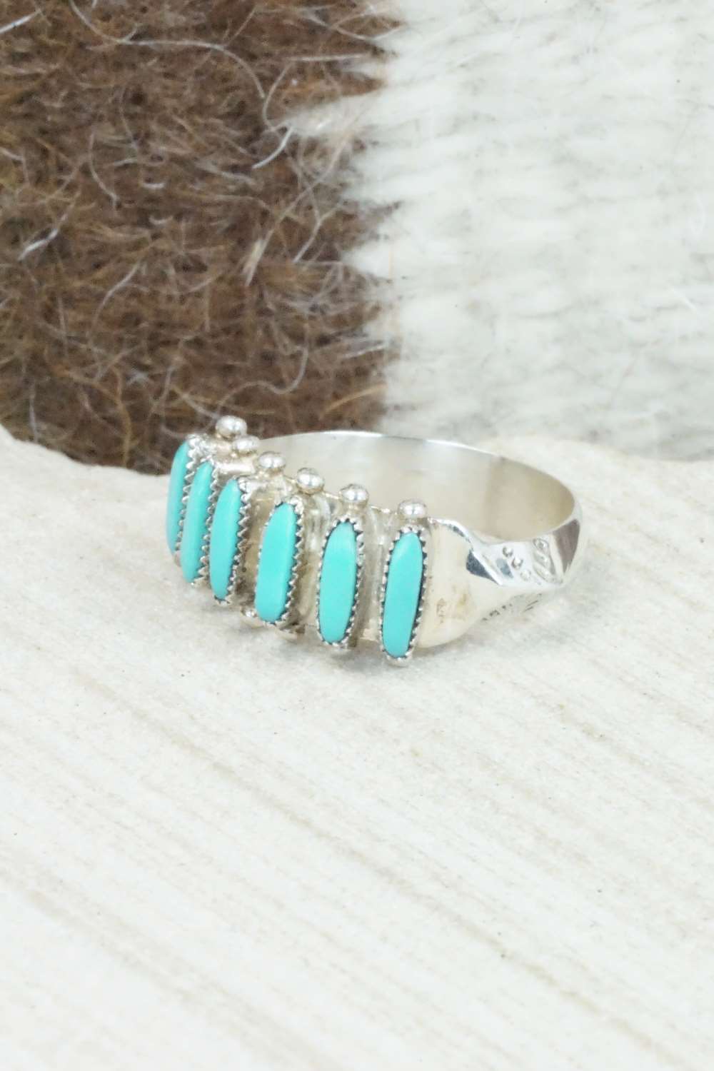 Turquoise & Sterling Silver Ring - Janice Paloma - Size 7.25