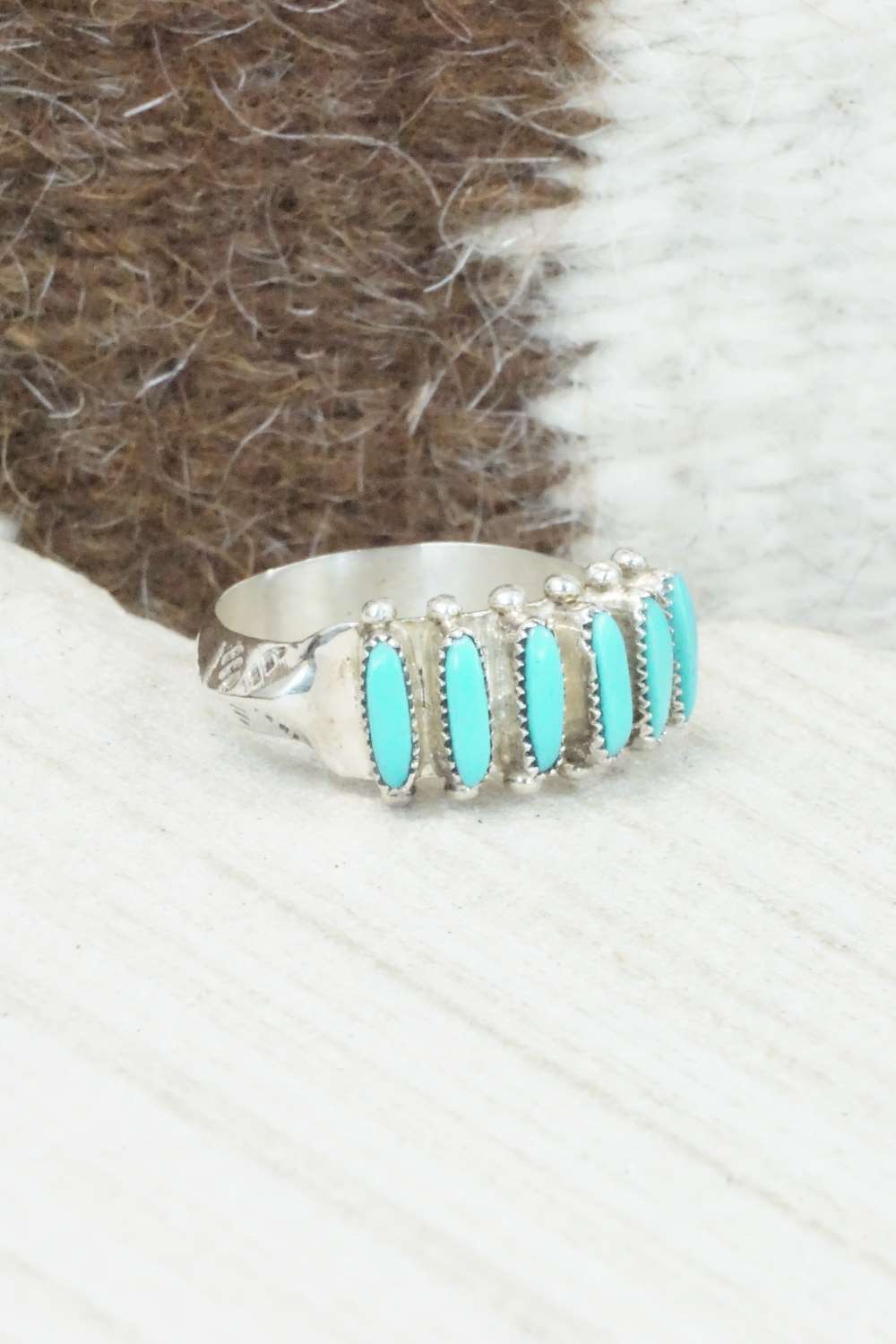 Turquoise & Sterling Silver Ring - Janice Paloma - Size 7.25