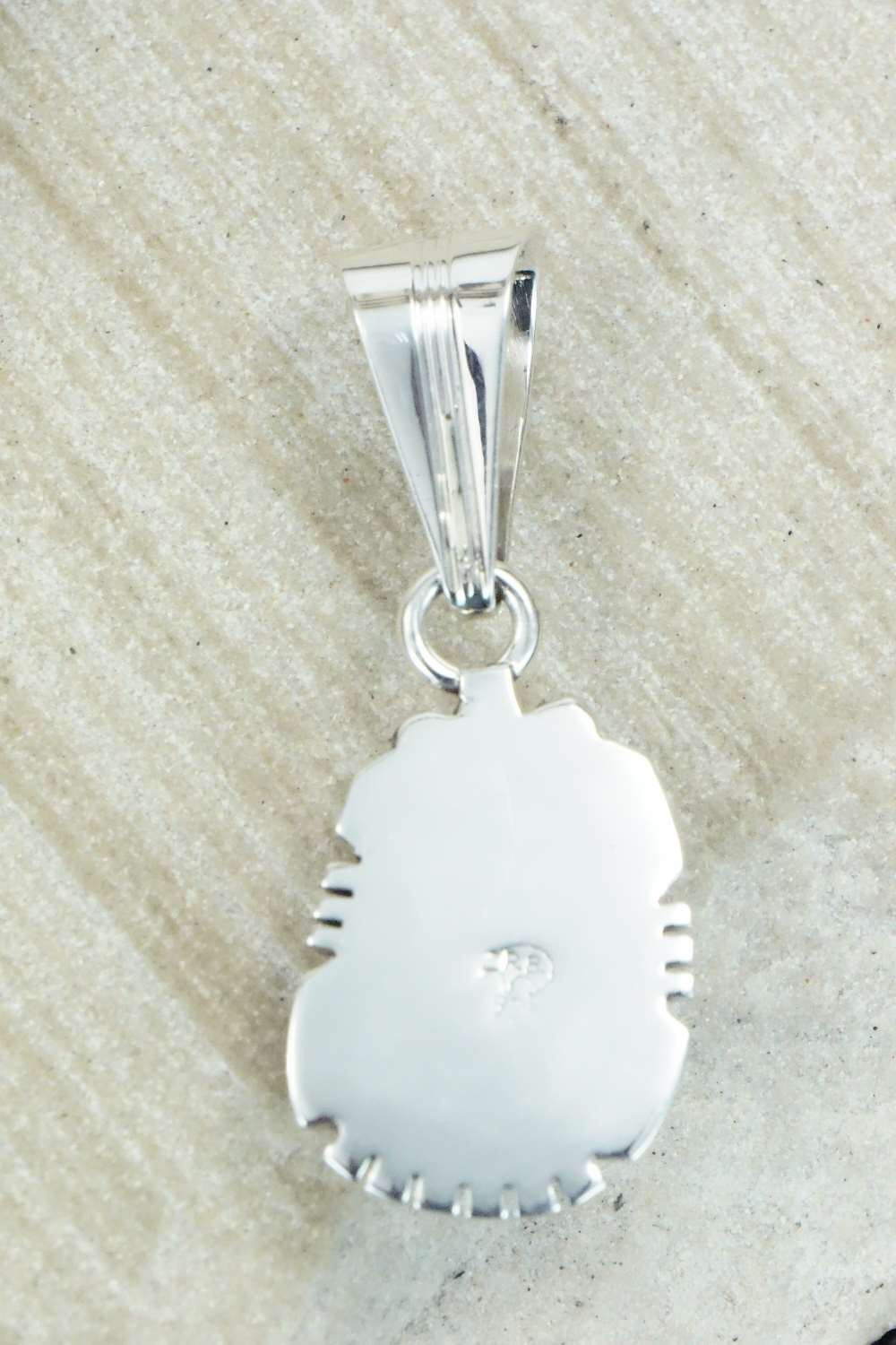 Coral & Sterling Silver Pendant - Samuel Yellowhair