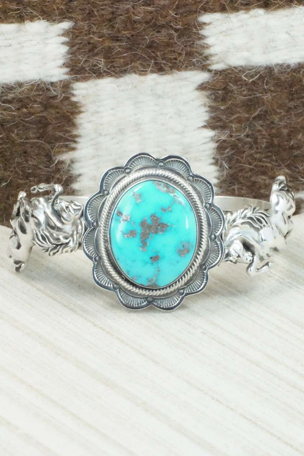 Turquoise & Sterling Silver Bracelet - Navajo