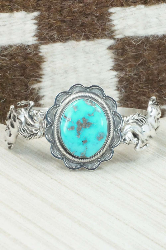Turquoise & Sterling Silver Bracelet - Navajo