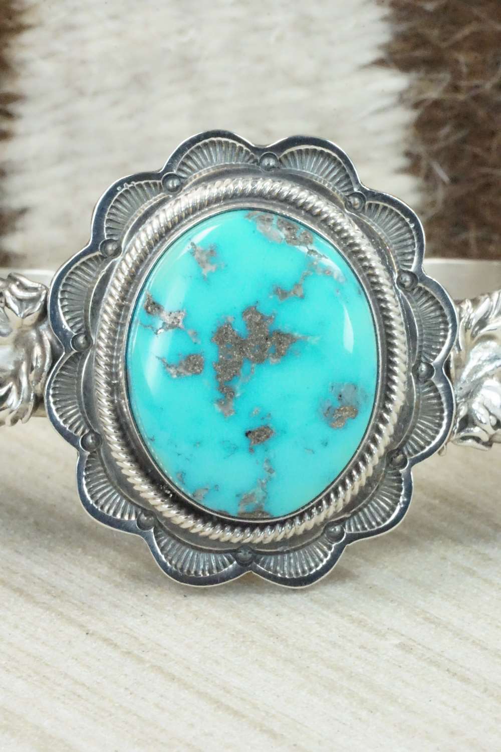 Turquoise & Sterling Silver Bracelet - Navajo