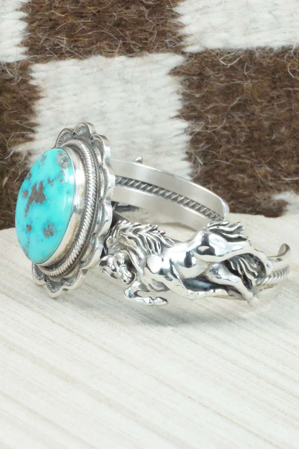 Turquoise & Sterling Silver Bracelet - Navajo