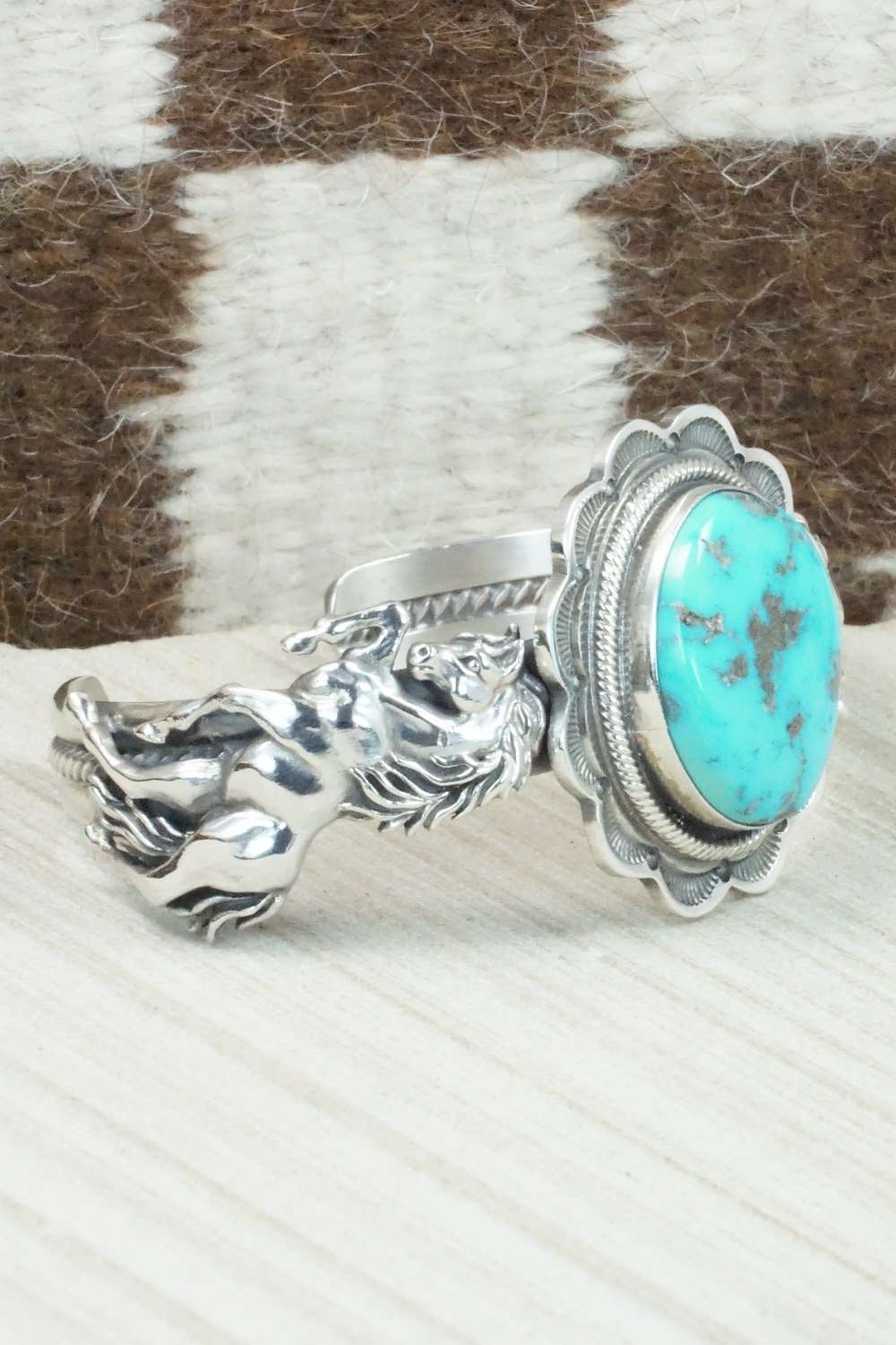 Turquoise & Sterling Silver Bracelet - Navajo