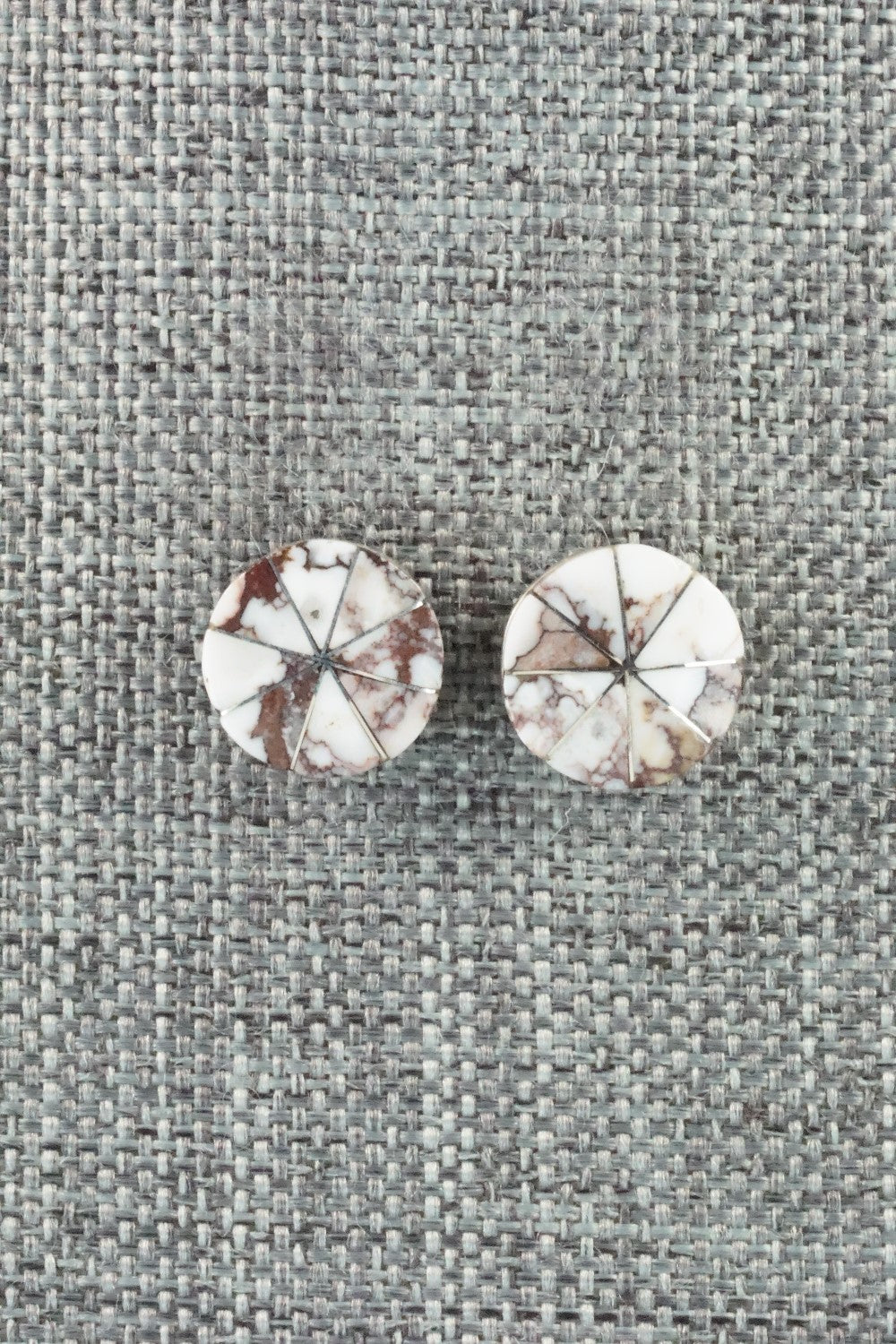 Wild Horse & Sterling Silver Inlay Earrings - Johnson Laweka