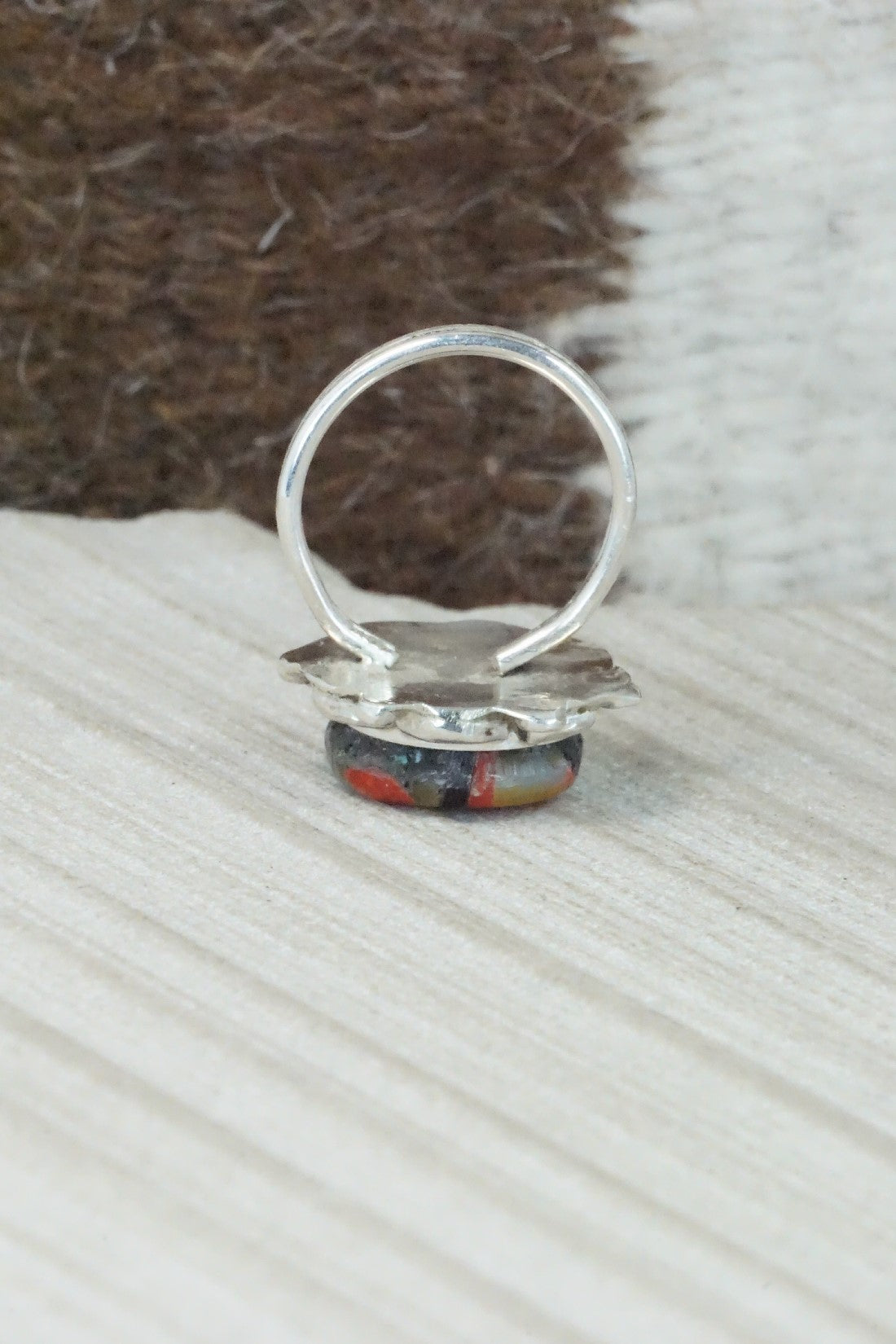 Multi Stone & Sterling Silver Ring - Andrew Dewa - Size 5.5