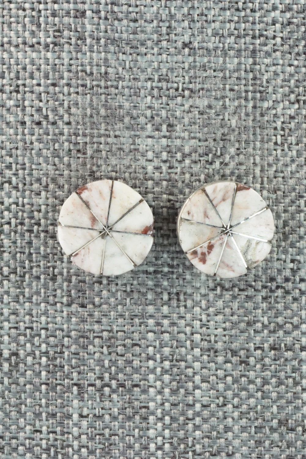 Wild Horse & Sterling Silver Inlay Earrings - Johnson Laweka