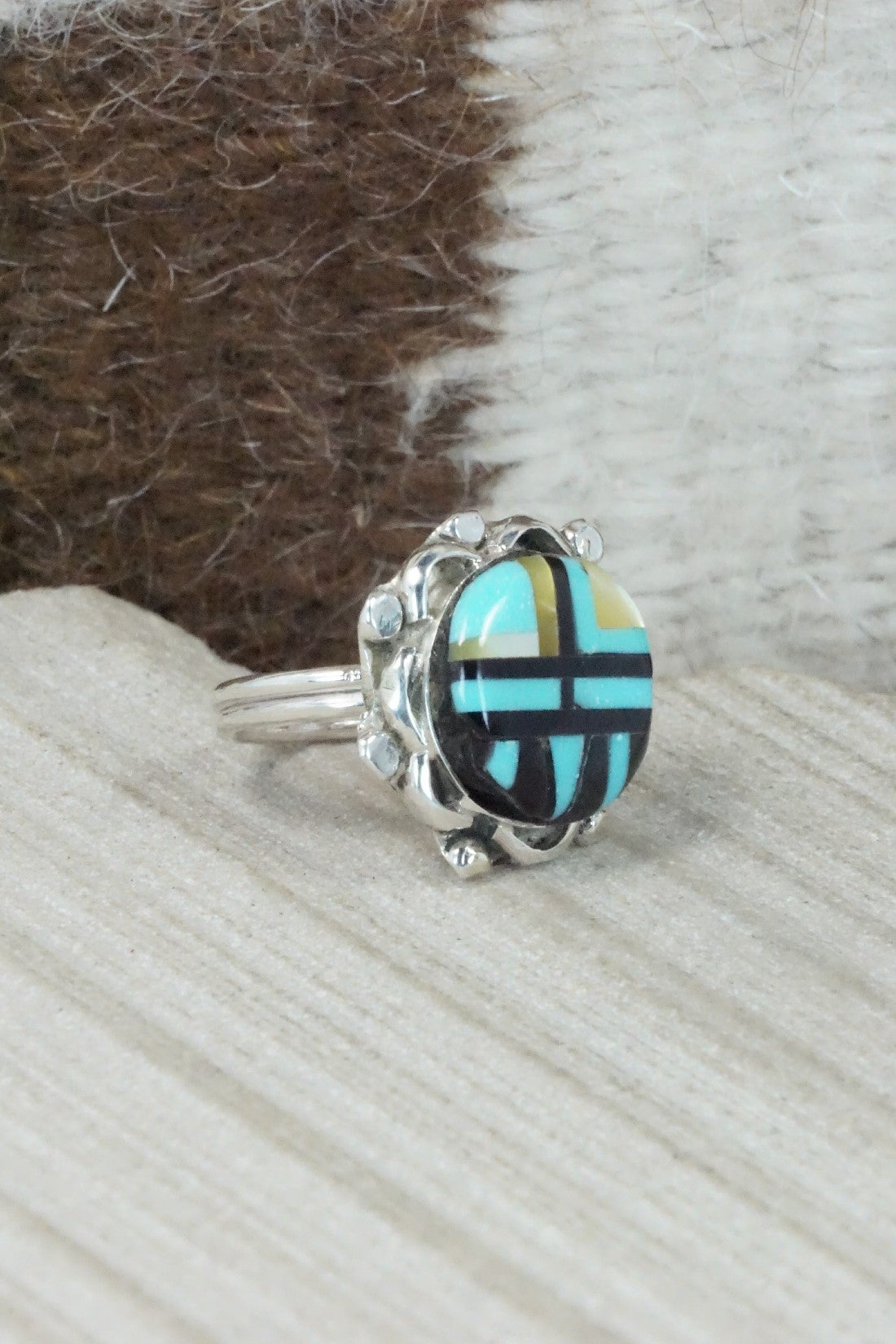 Multi Stone & Sterling Silver Ring - Andrew Dewa - Size 5.75