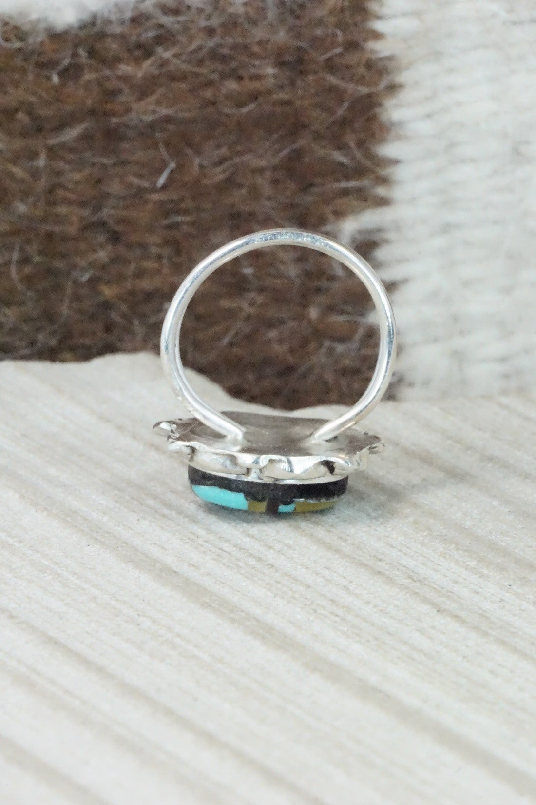 Multi Stone & Sterling Silver Ring - Andrew Dewa - Size 5.75