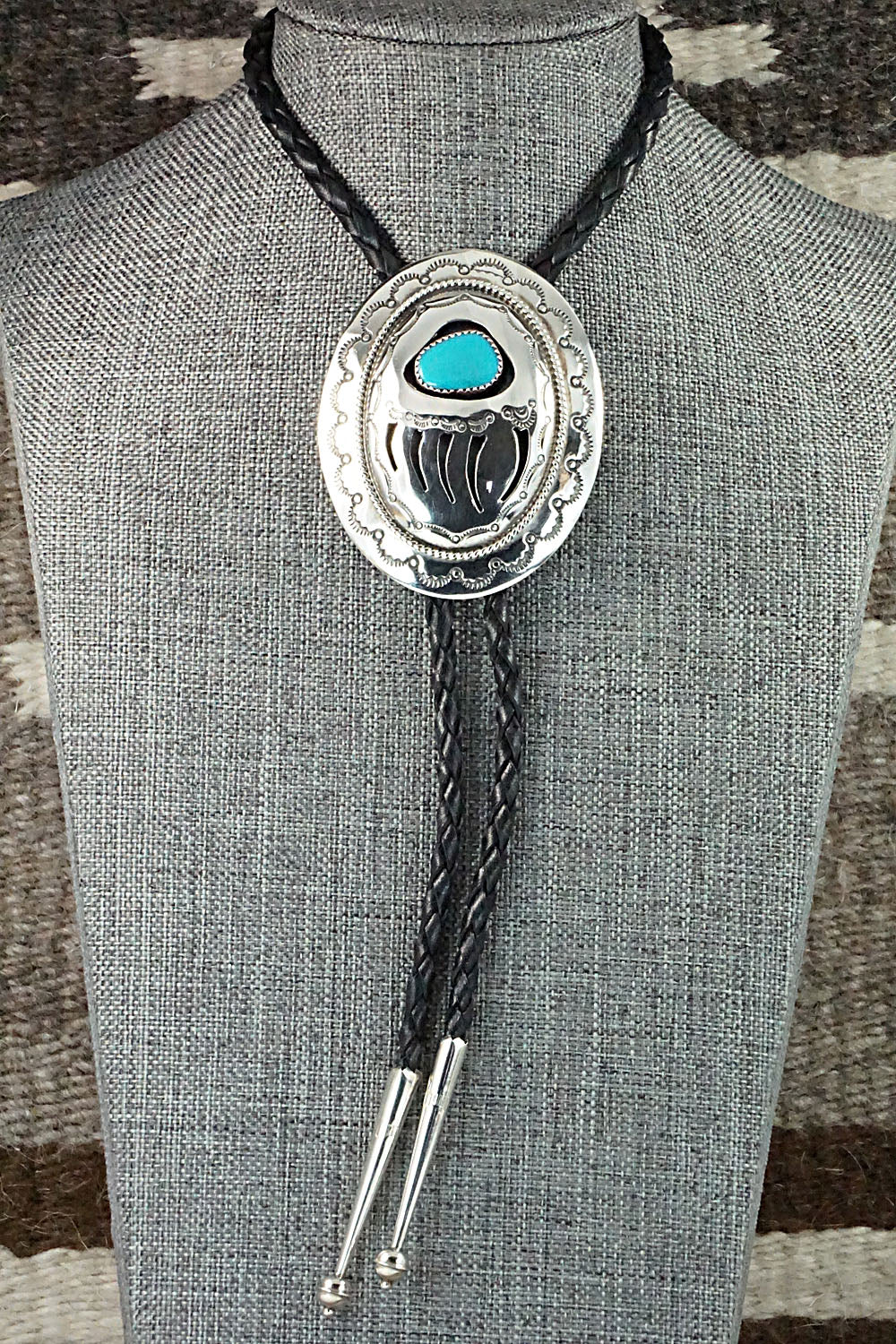 Turquoise & Sterling Silver Bolo Tie - Wilbert Muskett Sr.