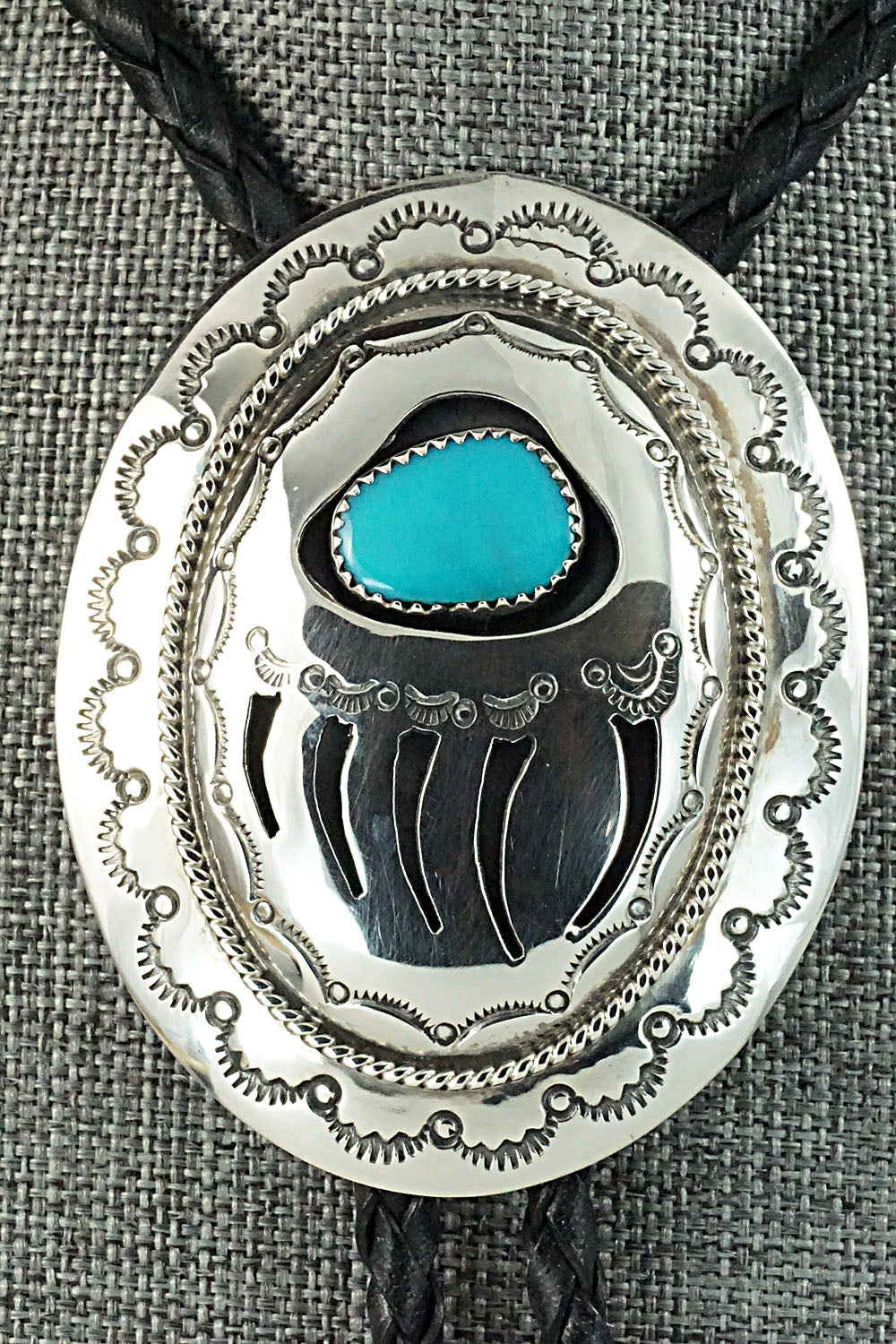 Turquoise & Sterling Silver Bolo Tie - Wilbert Muskett Sr.