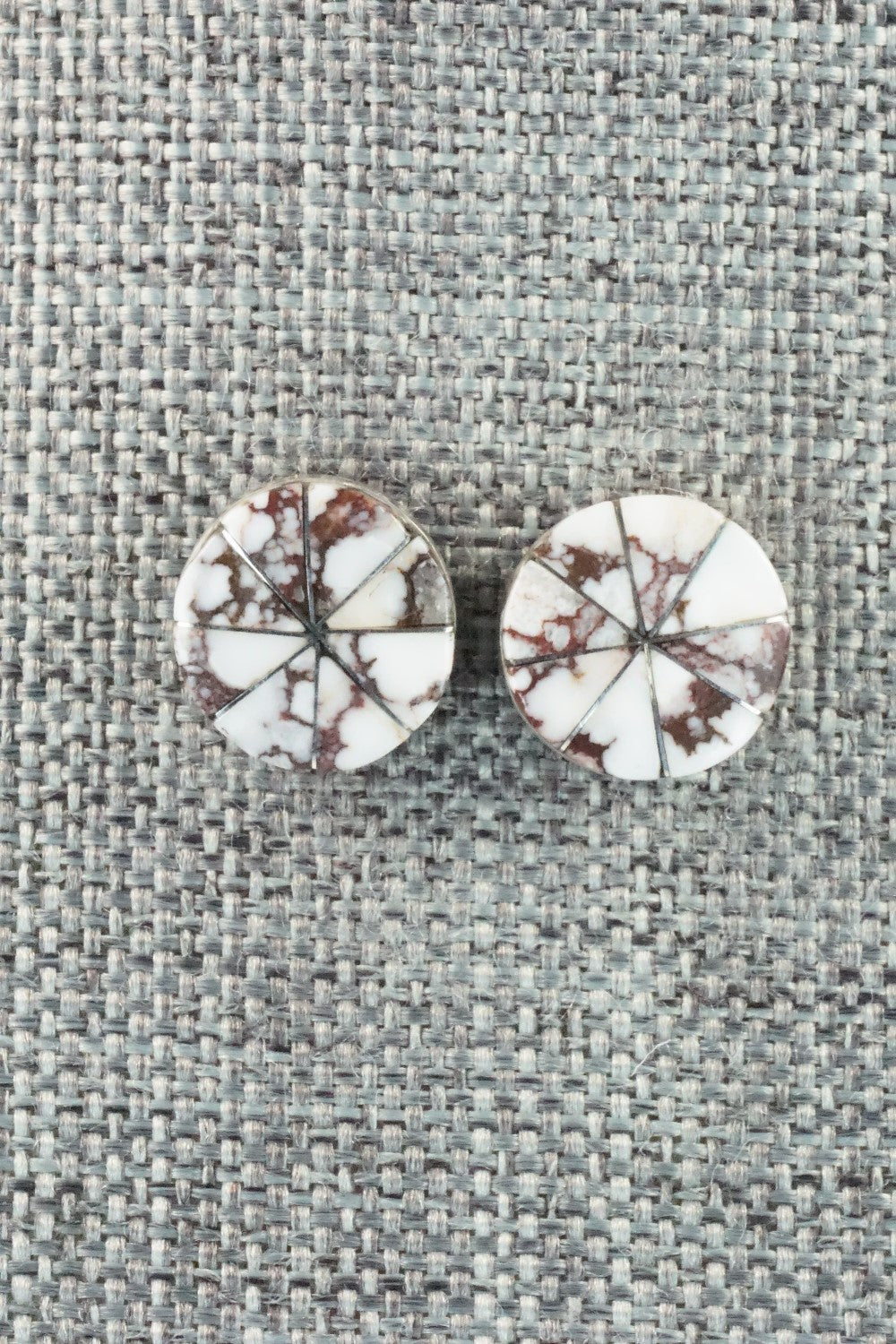 Wild Horse & Sterling Silver Inlay Earrings - Johnson Laweka