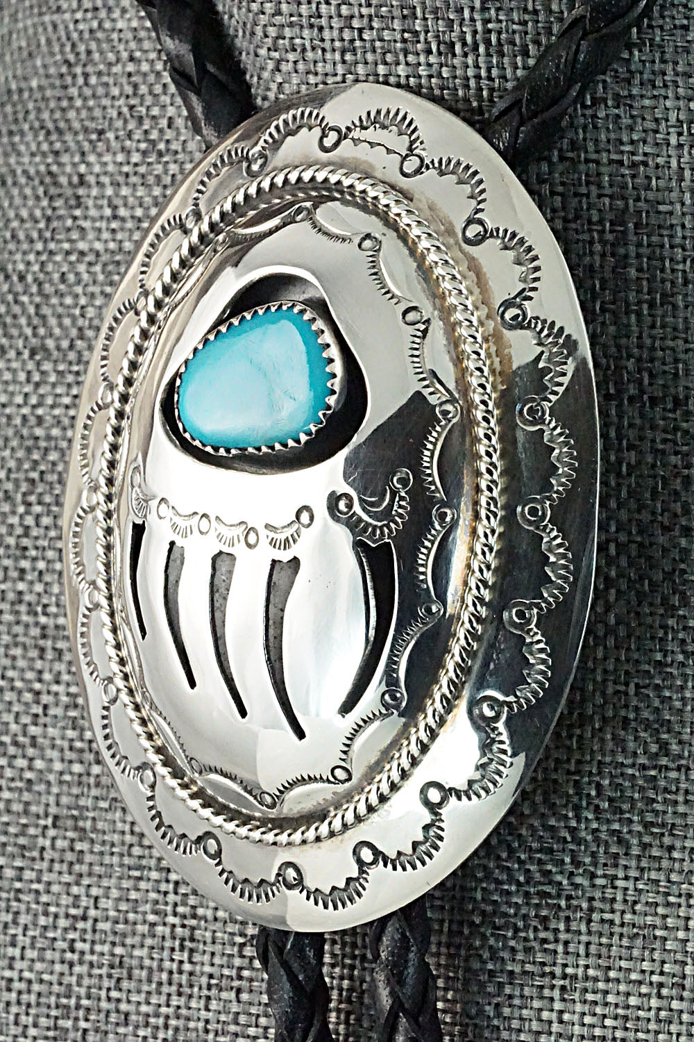 Turquoise & Sterling Silver Bolo Tie - Wilbert Muskett Sr.