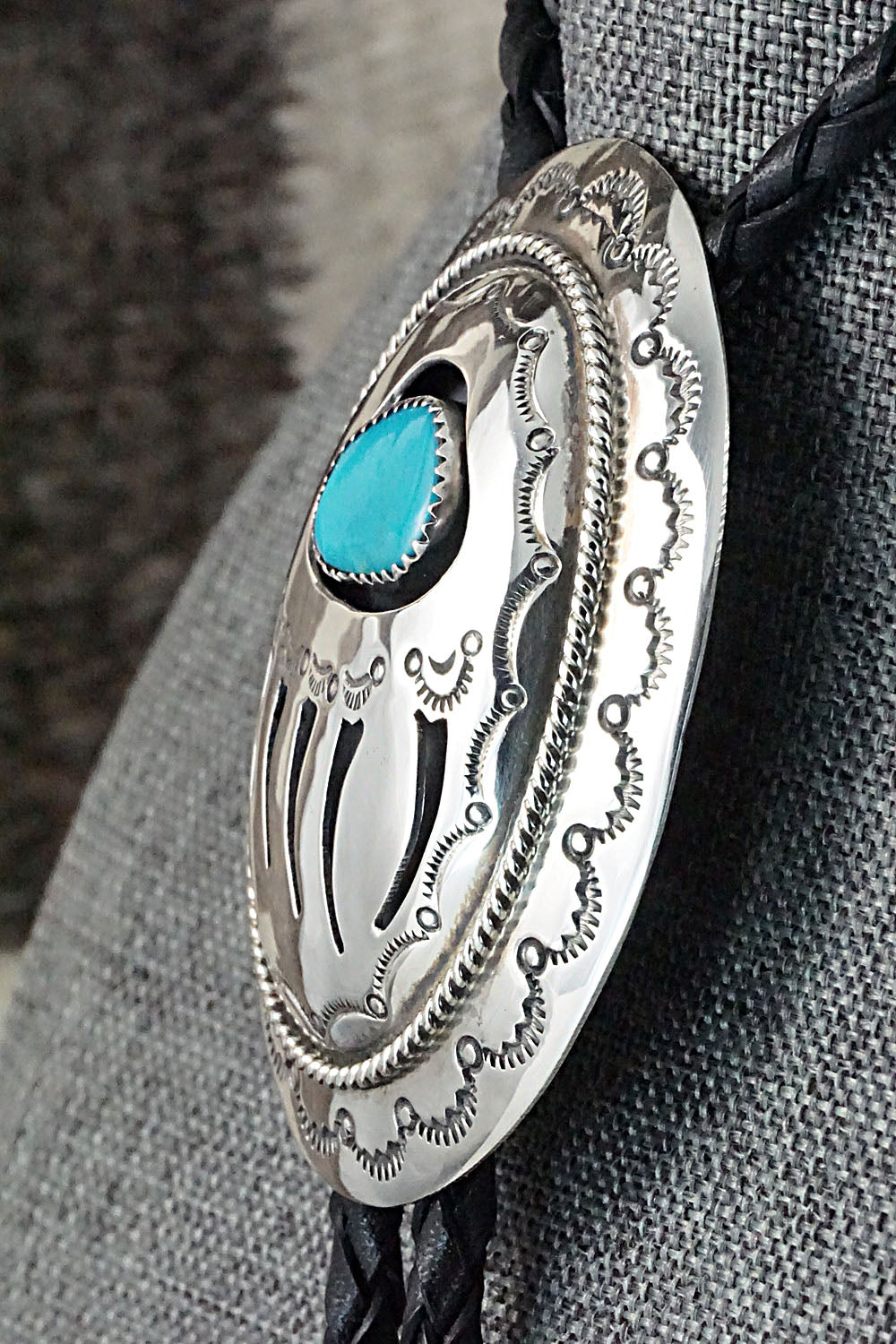 Turquoise & Sterling Silver Bolo Tie - Wilbert Muskett Sr.