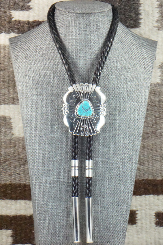 Turquoise & Sterling Silver Bolo Tie - Rosita Singer