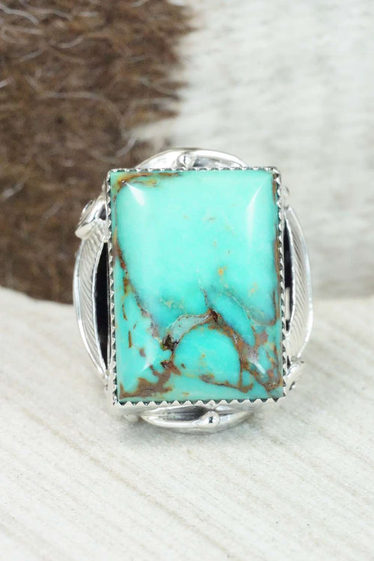 Turquoise & Sterling Silver Ring - Darrell Morgan - Size 10