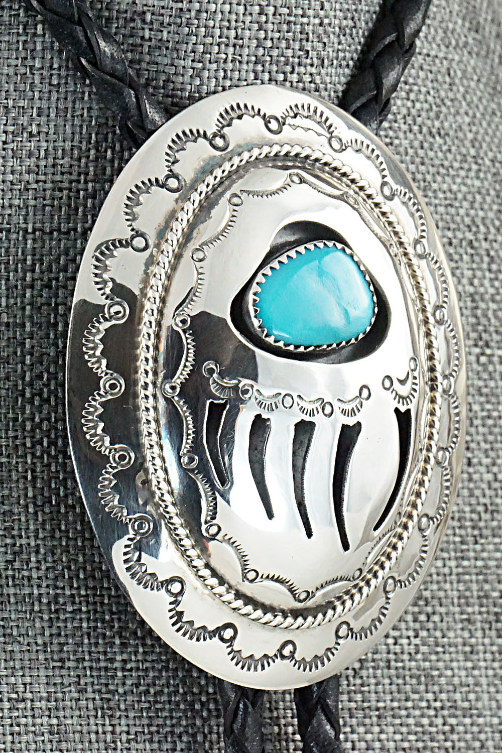 Turquoise & Sterling Silver Bolo Tie - Wilbert Muskett Sr.