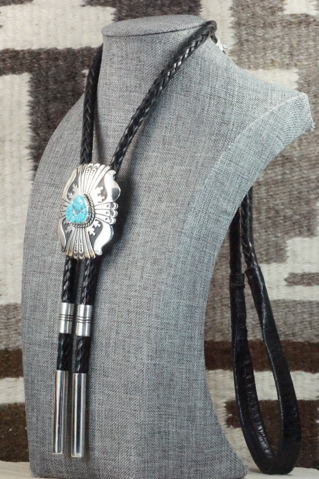 Turquoise & Sterling Silver Bolo Tie - Rosita Singer