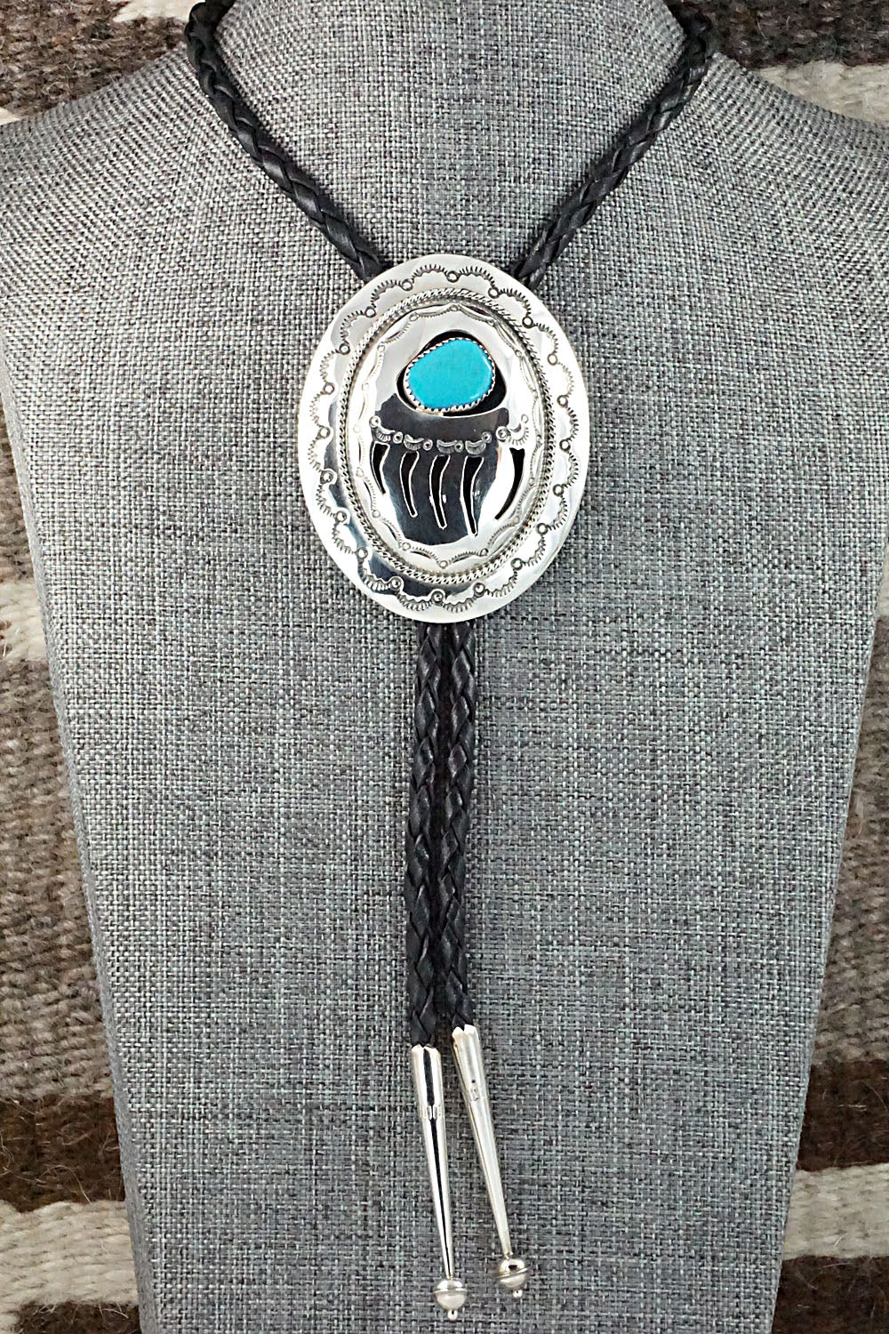 Turquoise & Sterling Silver Bolo Tie - Wilbert Muskett Sr.