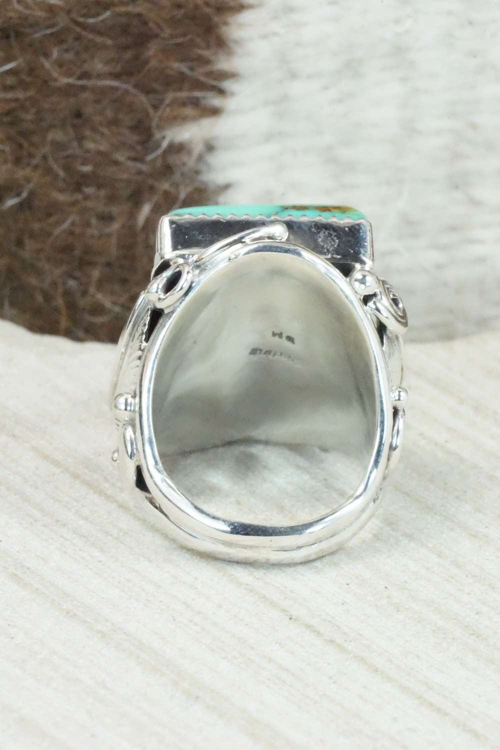 Turquoise & Sterling Silver Ring - Darrell Morgan - Size 10