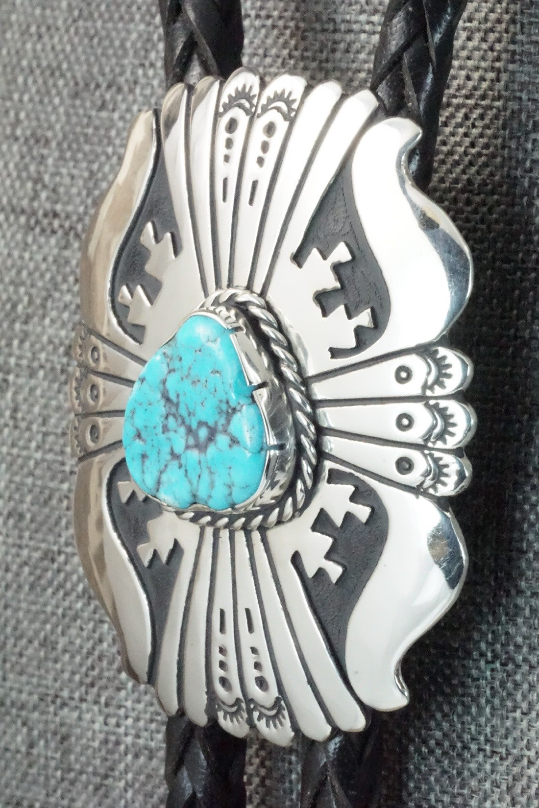 Turquoise & Sterling Silver Bolo Tie - Rosita Singer