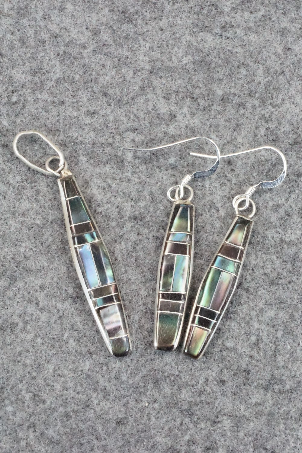 Abalone & Sterling Silver Inlay Earrings and Pendant - Orlandy Laate