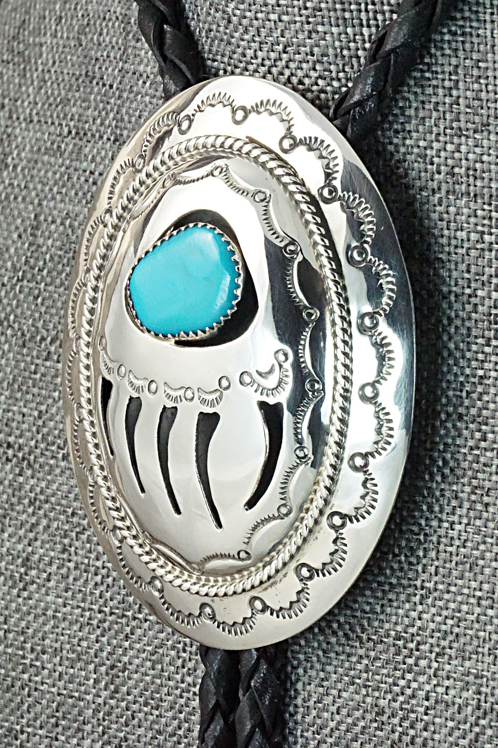 Turquoise & Sterling Silver Bolo Tie - Wilbert Muskett Sr.