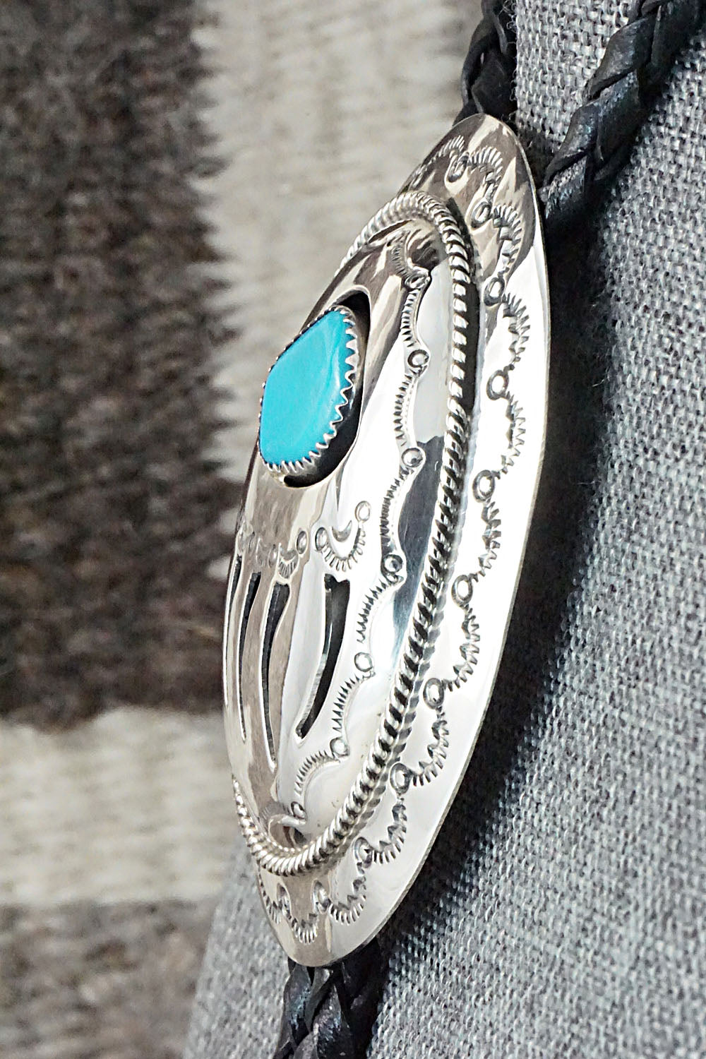Turquoise & Sterling Silver Bolo Tie - Wilbert Muskett Sr.