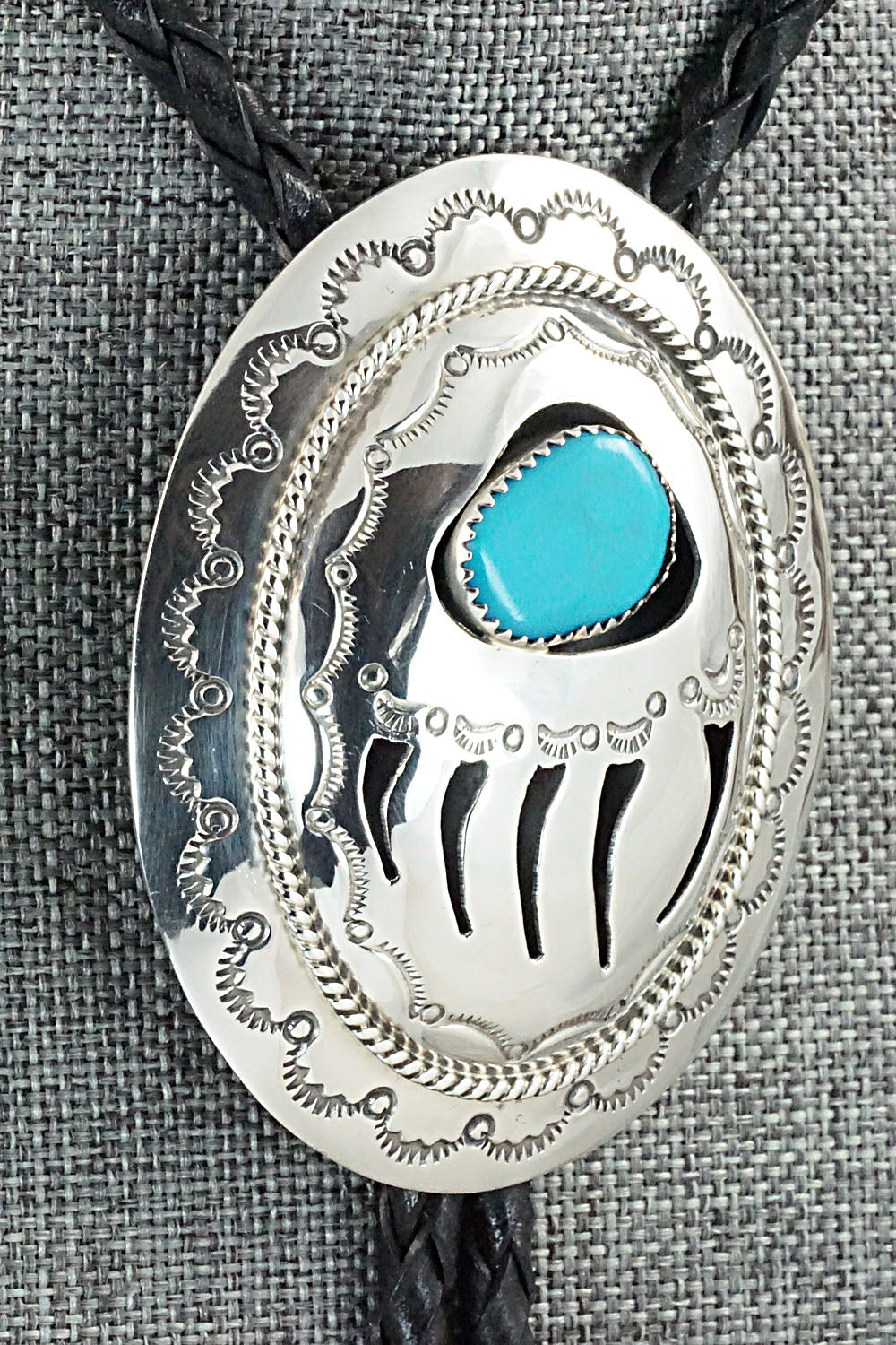Turquoise & Sterling Silver Bolo Tie - Wilbert Muskett Sr.