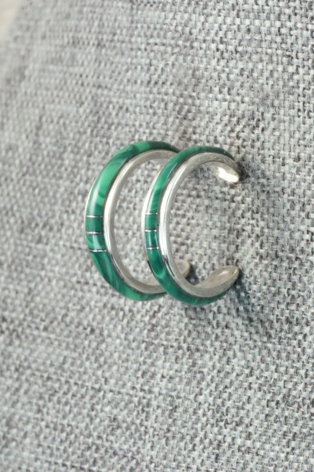 Malachite & Sterling Silver Earrings - Bryan Sandoval