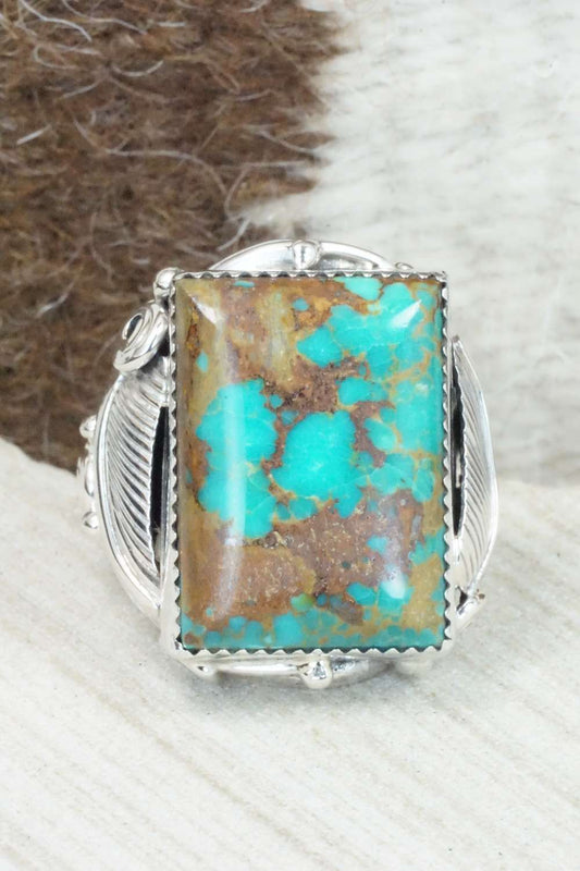 Turquoise & Sterling Silver Ring - Darrell Morgan - Size 12.5