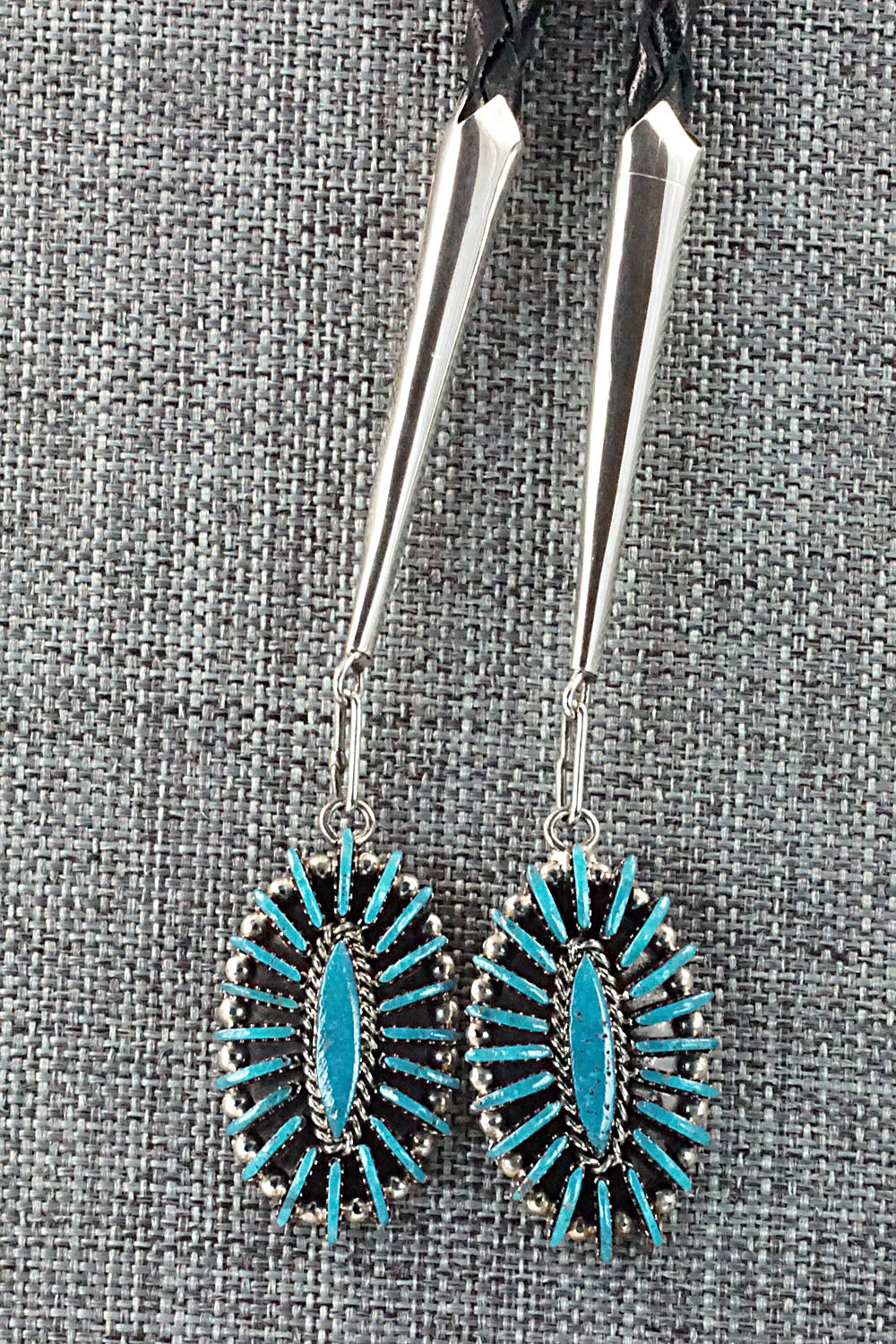 Turquoise & Sterling Silver Bolo Tie - Edmund Cooeyate