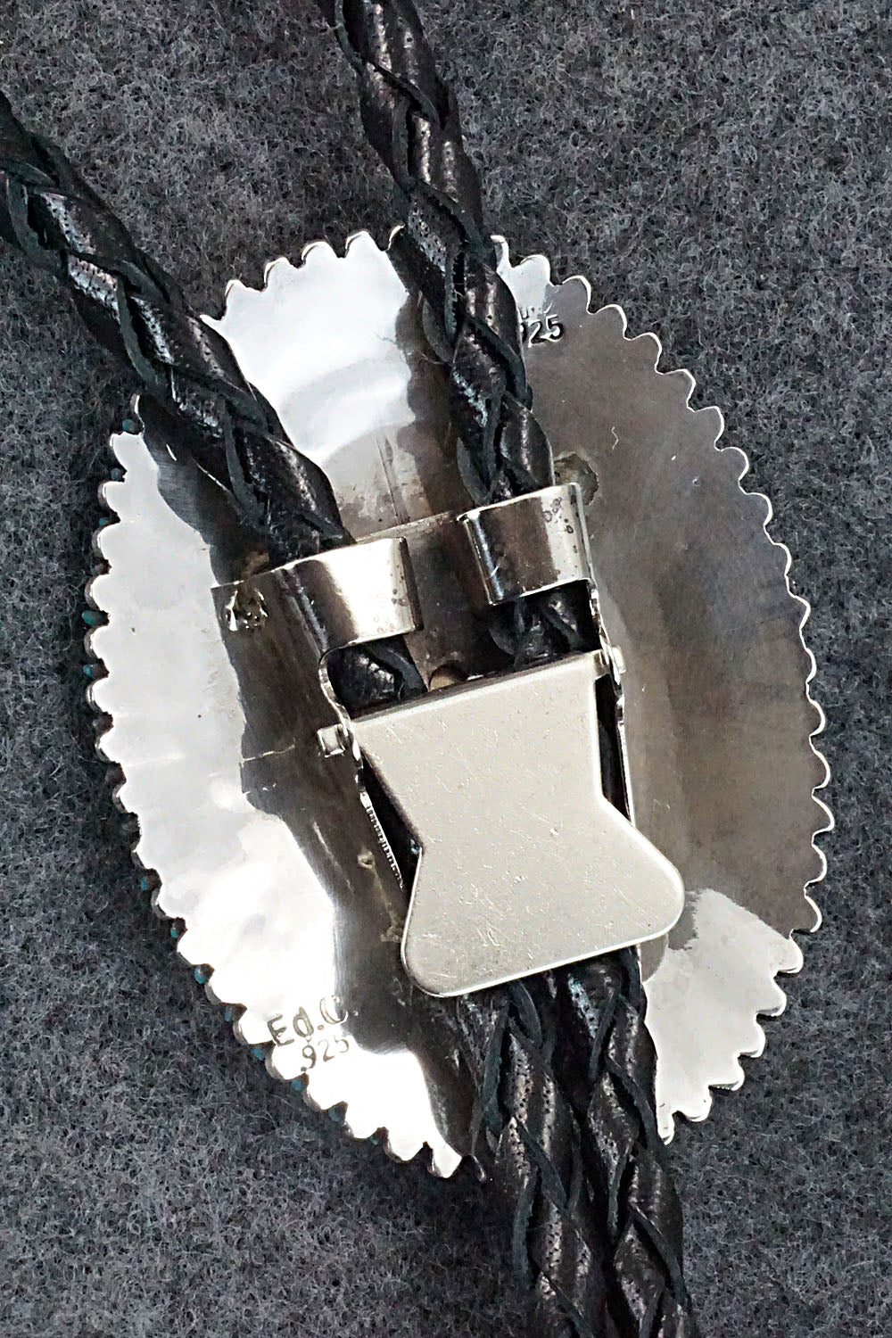 Turquoise & Sterling Silver Bolo Tie - Edmund Cooeyate