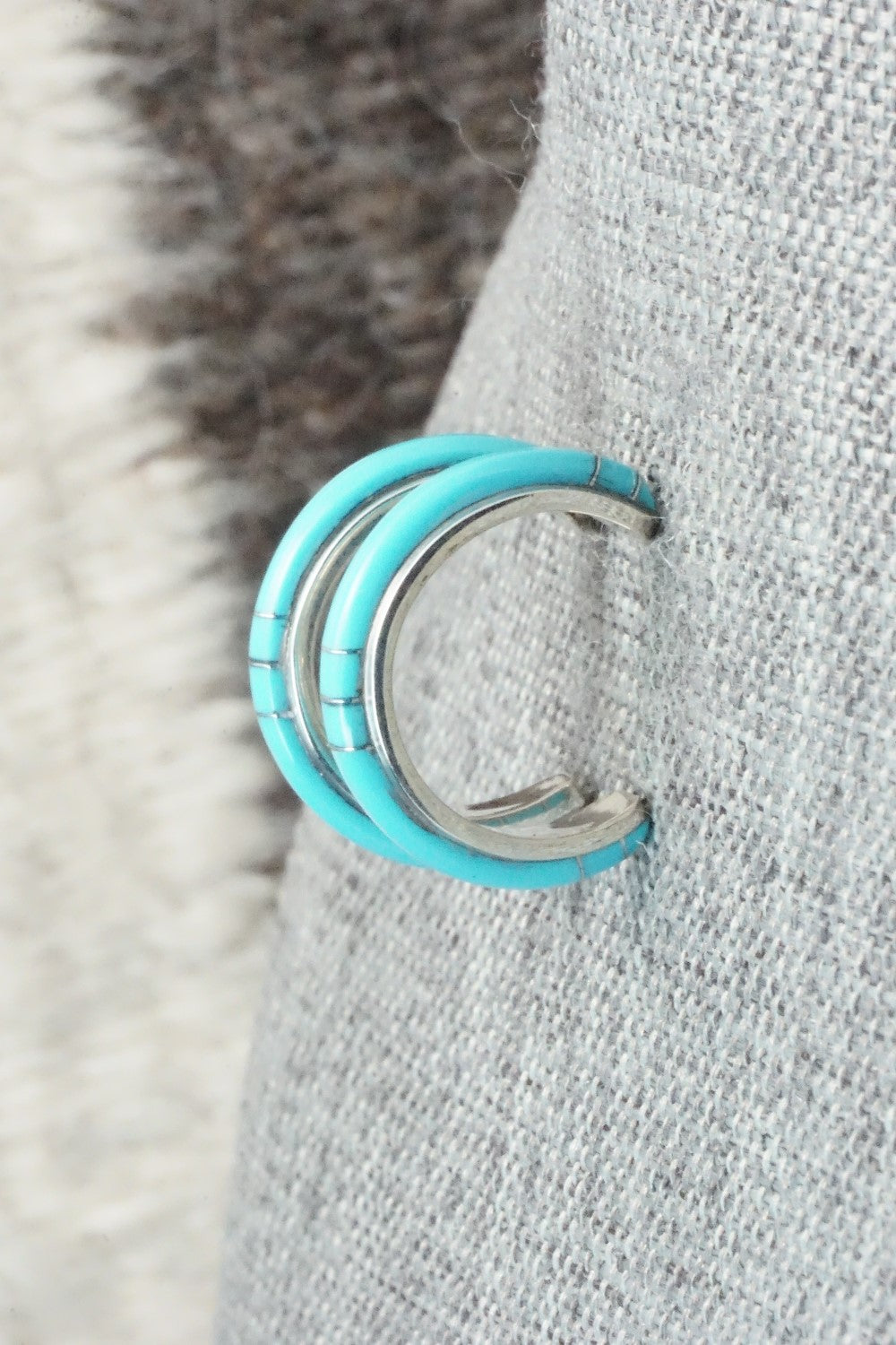 Turquoise & Sterling Silver Earrings - Bryan Sandoval