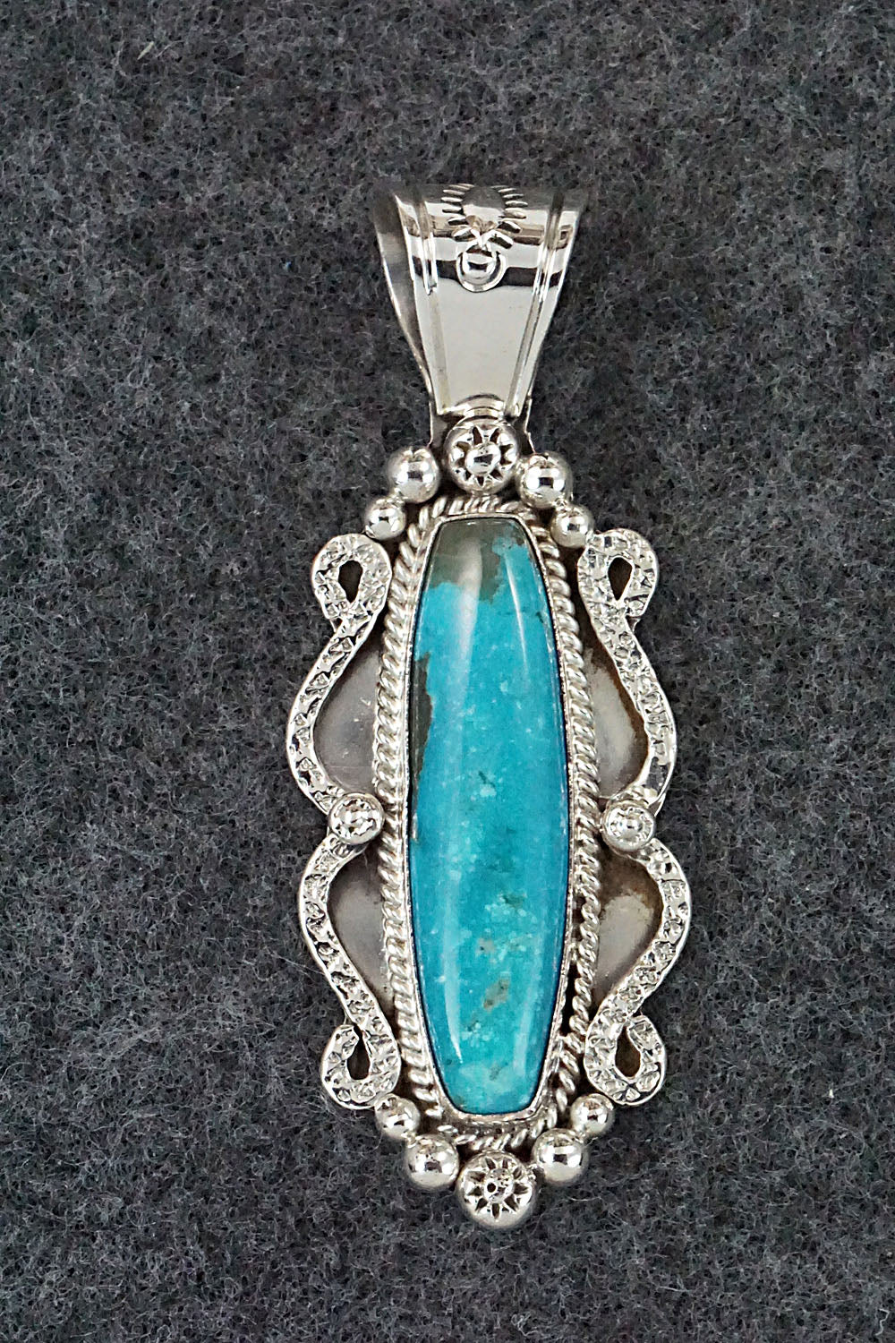 Turquoise and Sterling Silver Pendant - Bobby Platero
