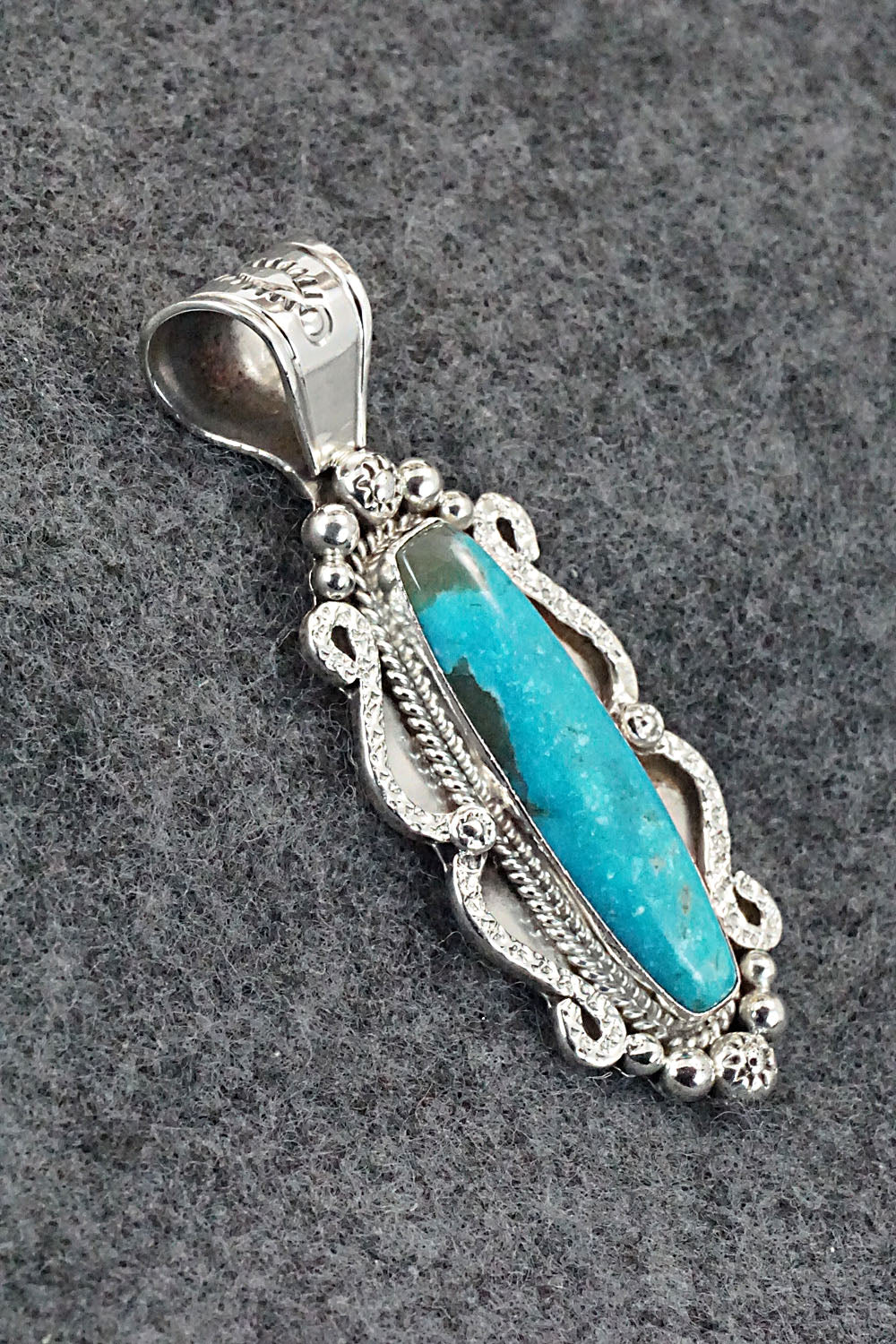 Turquoise and Sterling Silver Pendant - Bobby Platero