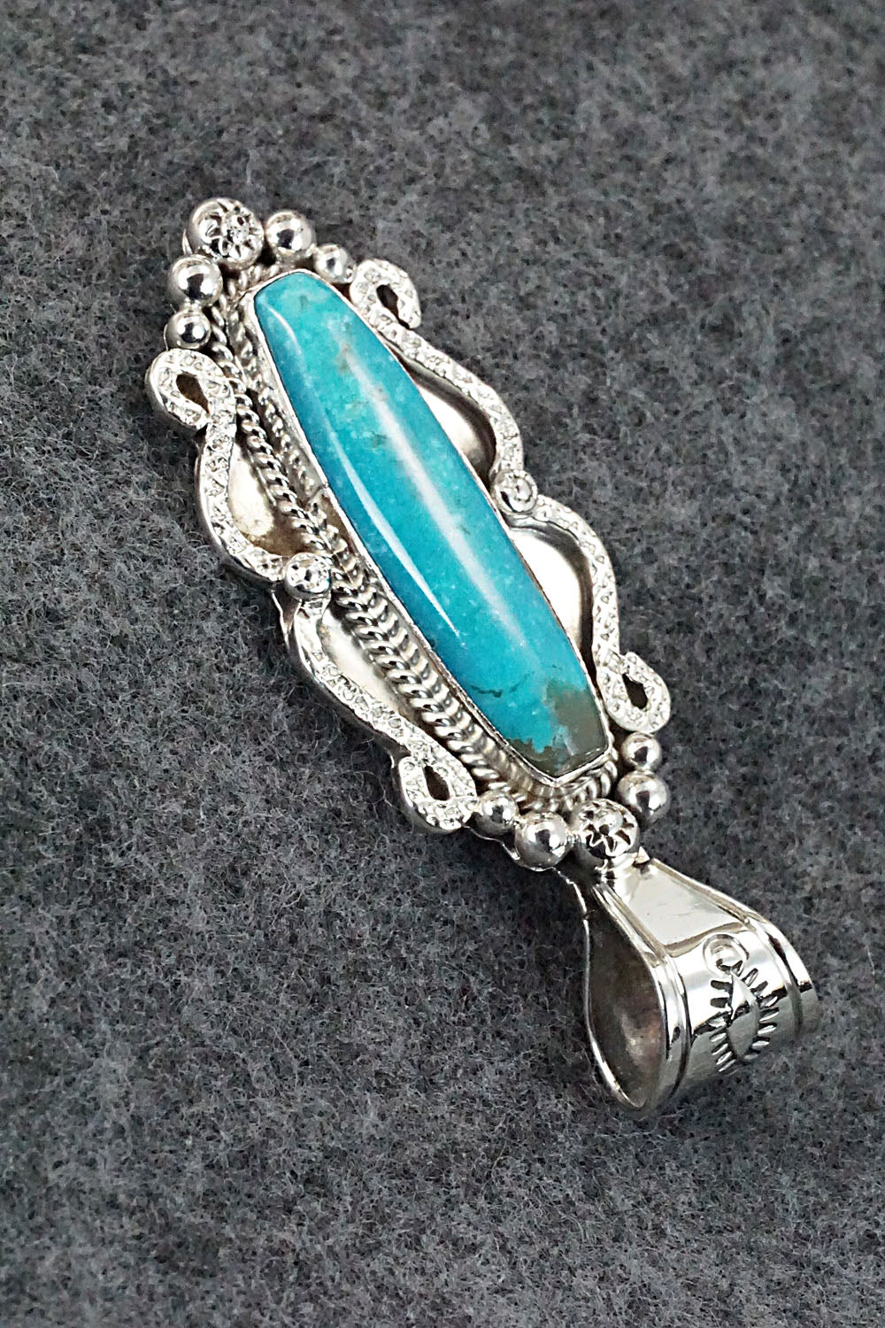 Turquoise and Sterling Silver Pendant - Bobby Platero